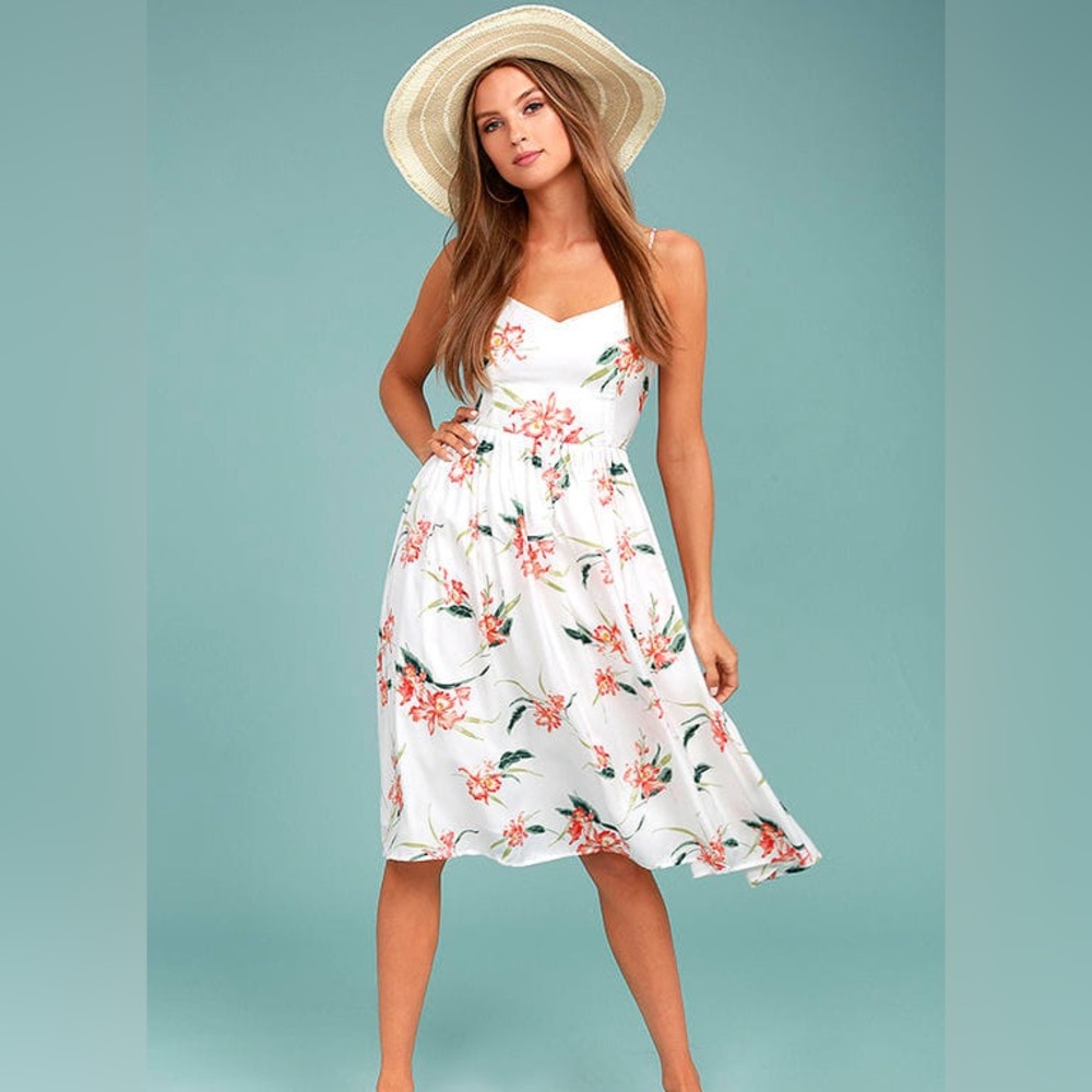 BB Dakota Lila White Floral Dress